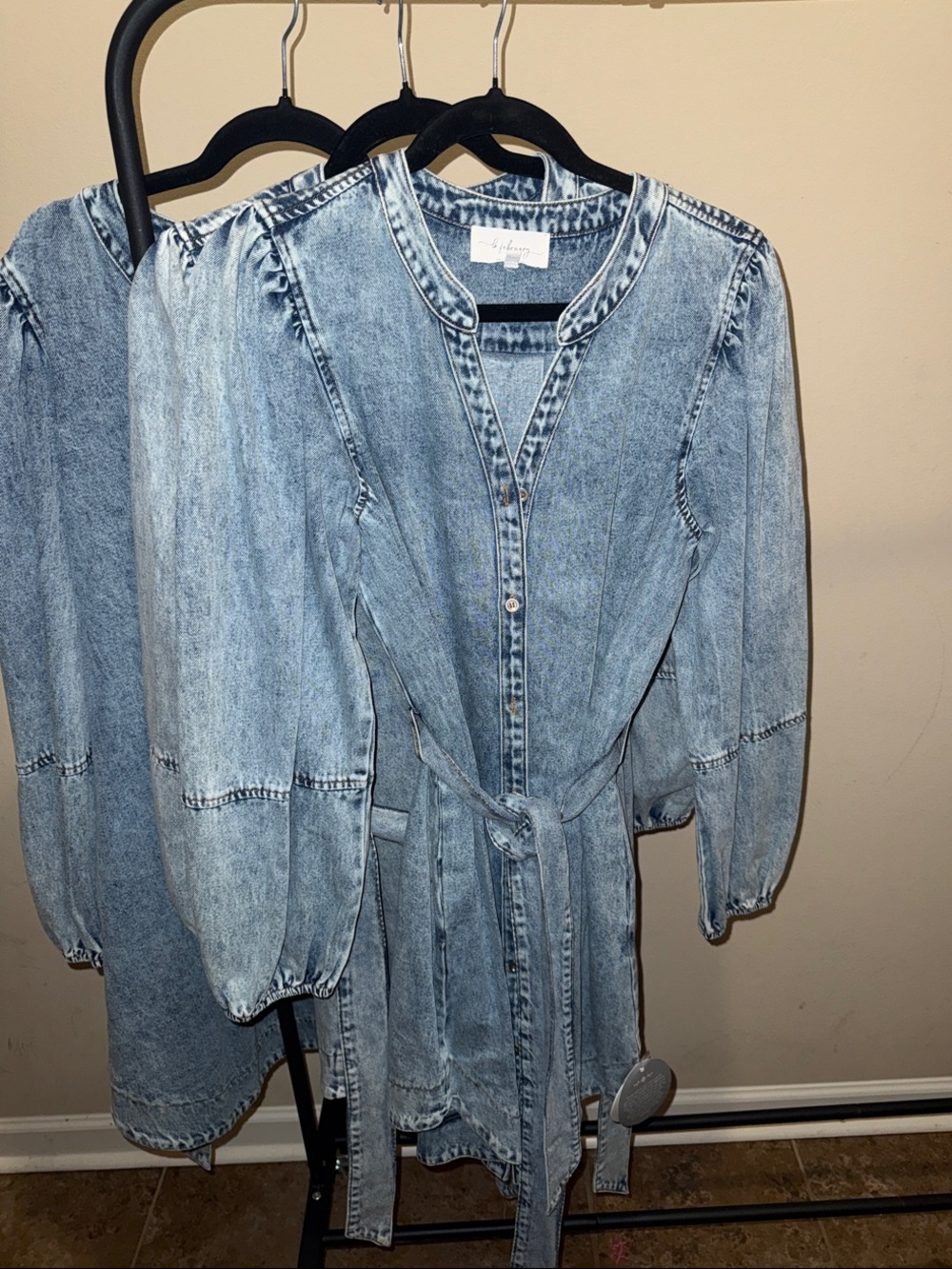 Denim Belted dress - Light Blue